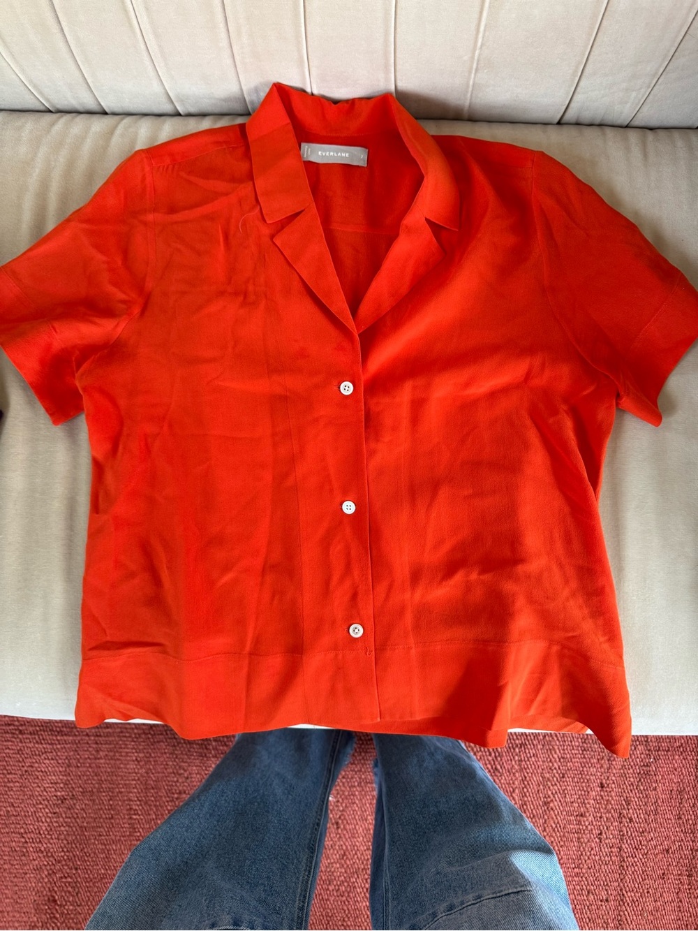 Everlane Silk Boxy Button Down - Picture 1 of 3